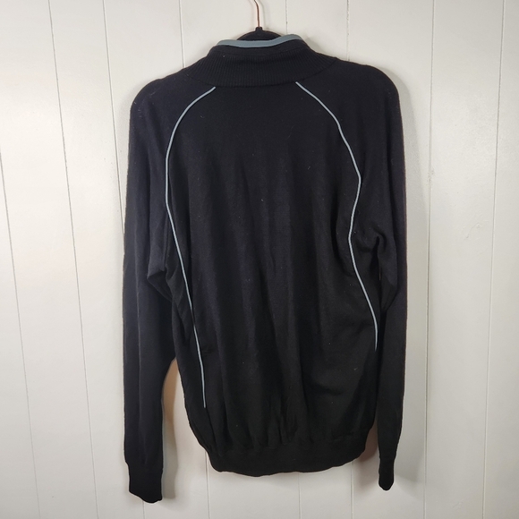 ERMENEGILDO ZEGNA 100% Wool Black Long Sleeve Full Zip Sweater Mens Size Medium - Picture 4 of 11